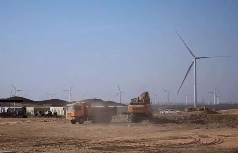 a wind turbine tower collapses in china