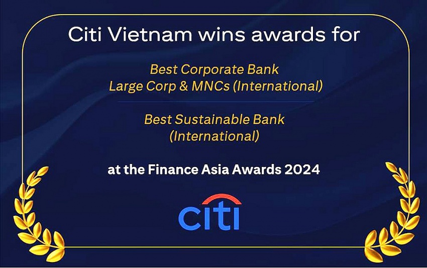 Citi Vietnam recognised as Best Corporate Bank and Best Sustainable Bank for 2024 by FinanceAsia