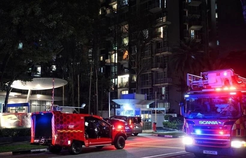 Singapore: About 100 evacuated after condo fire