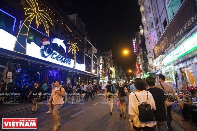 bustling street for foreigners in hcm city