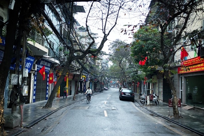 peaceful new year morning for ha noi