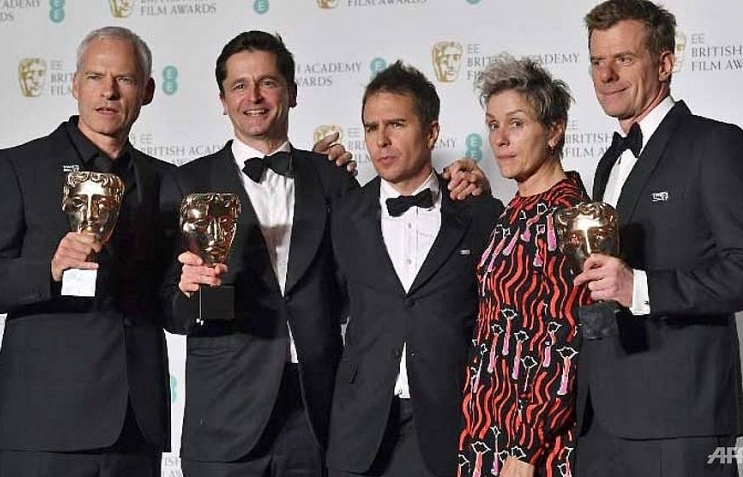 'Three Billboards' tops Baftas as 'Time's Up' campaign shares stage
