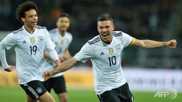 Podolski hits Germany's winner against England in friendly match
