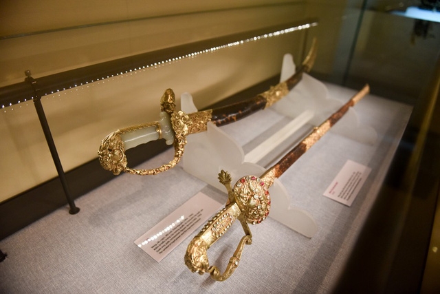 nguyen dynasty sword displayed at hanoi museum