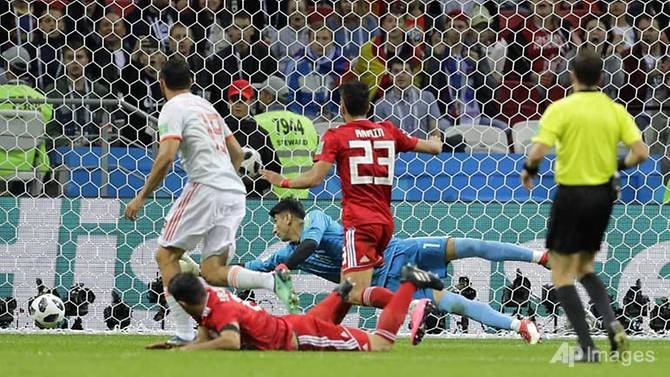 world cup lucky costa goal sees spain past dogged iran