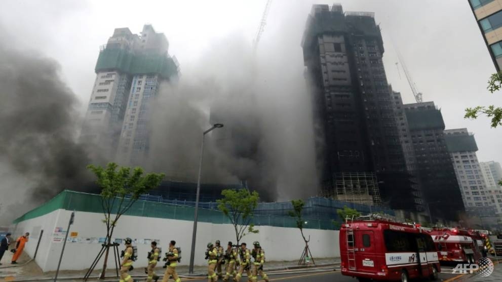 two killed in construction site fire in south korea