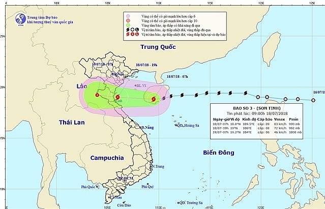 Typhoon Son Tinh to make landfall Wednesday night