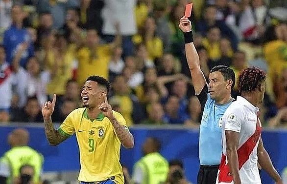 Brazil win Copa America despite Jesus dismissal