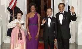 Obama, South Korea's Lee hail ties on state visit