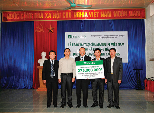manulife supports rural development in cao bang
