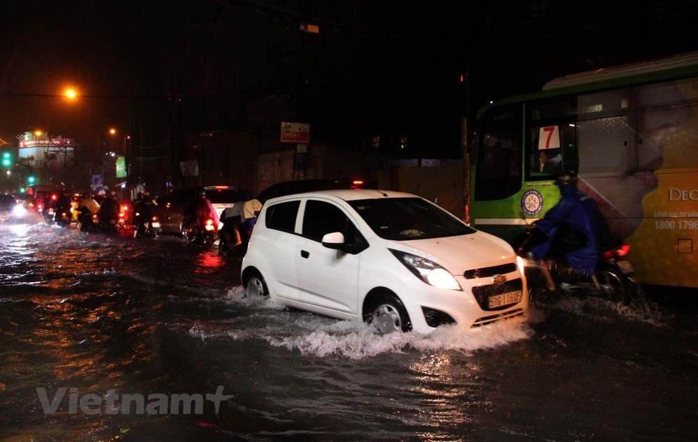 ho chi minh city seriously flooded due to storm usagi