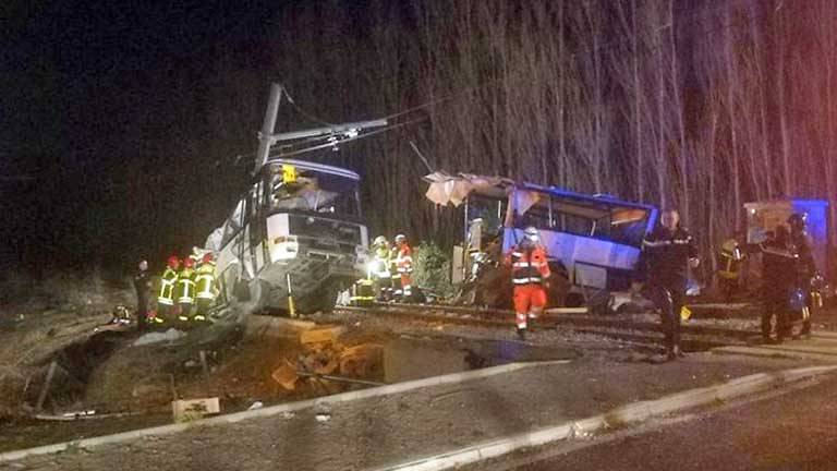 Four children dead as train collides with bus in southern France
