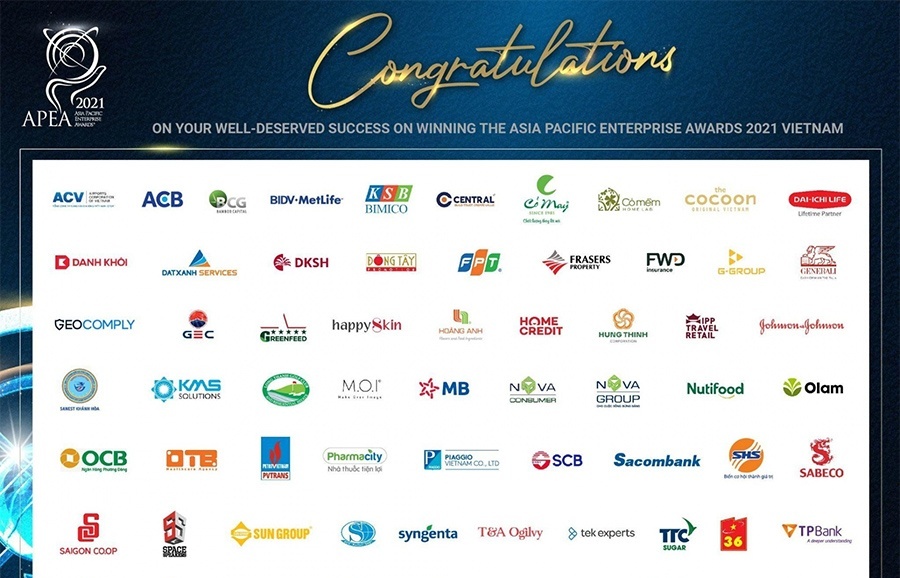 Asia-Pacific Enterprise Awards 2021 Vietnam recognises exemplars of business excellence