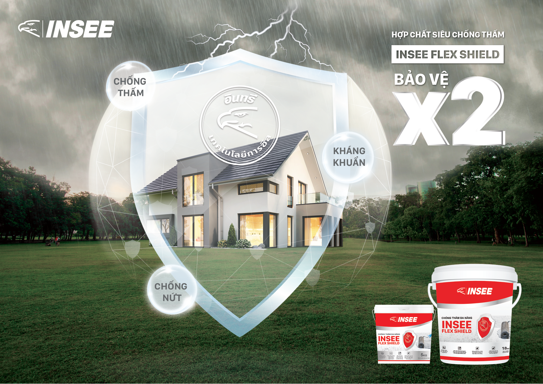 INSEE Flex Shield provides efficient waterproofing and prolongs construction lifespan