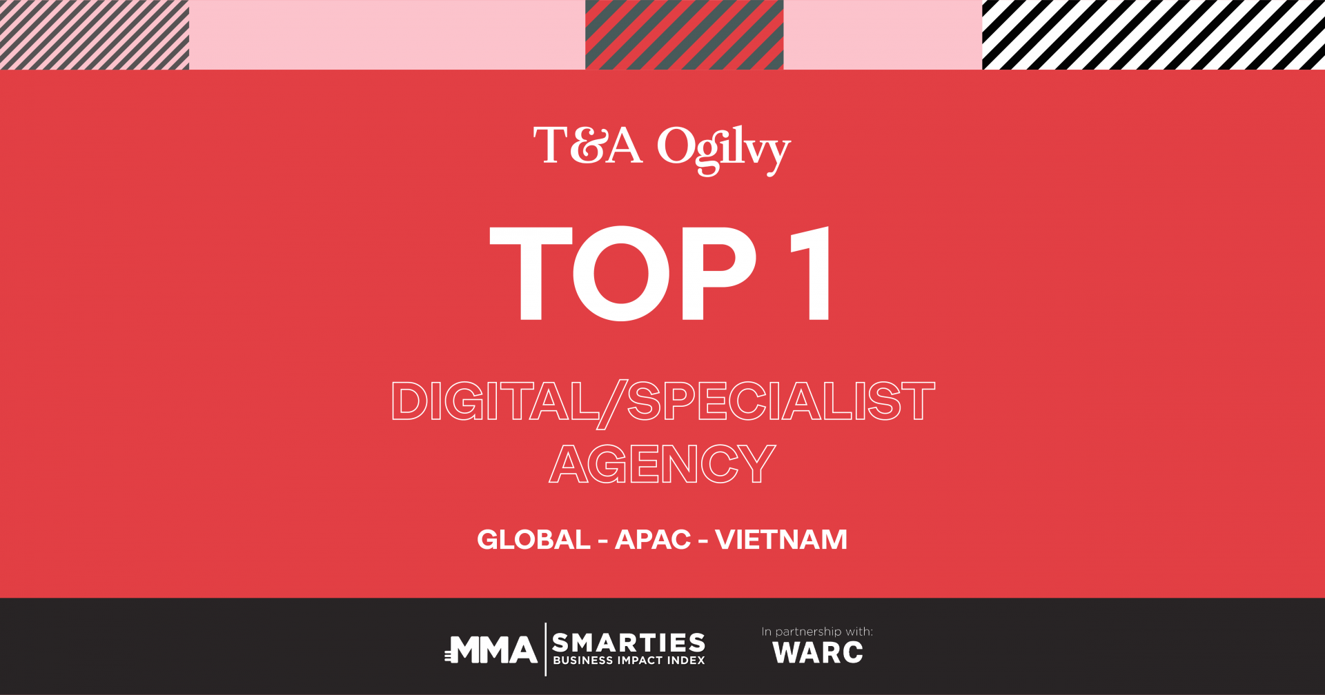 T&A Ogilvy leads Digital/Specialist Agency ranking on SMARTIES Business Impact Index