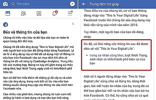 Vietnamese users receive Facebook announcement on leaked data