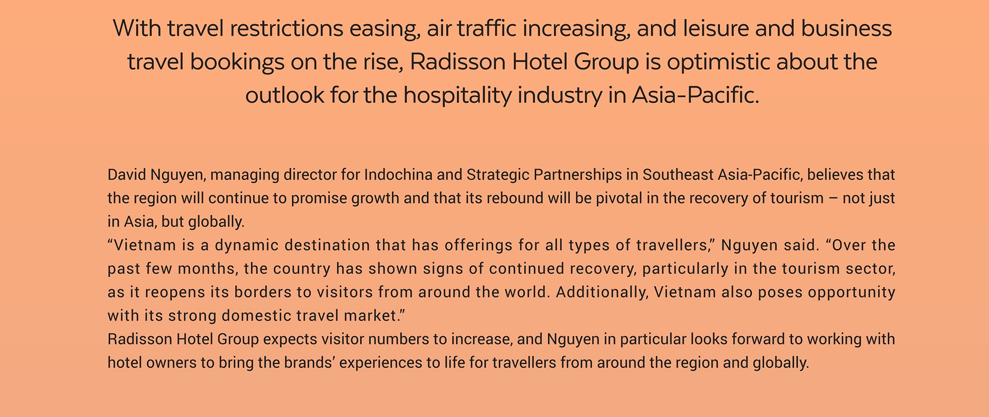 Radisson Hotel Group spearheading hospitality growth in Asia-Pacific