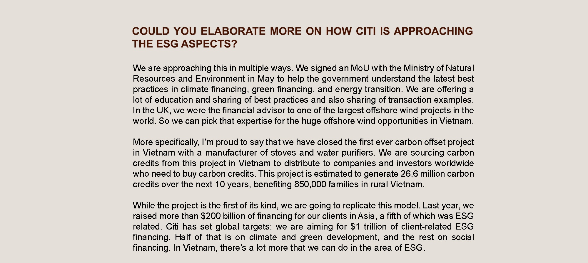Citi supporting Vietnam in connecting the global dots