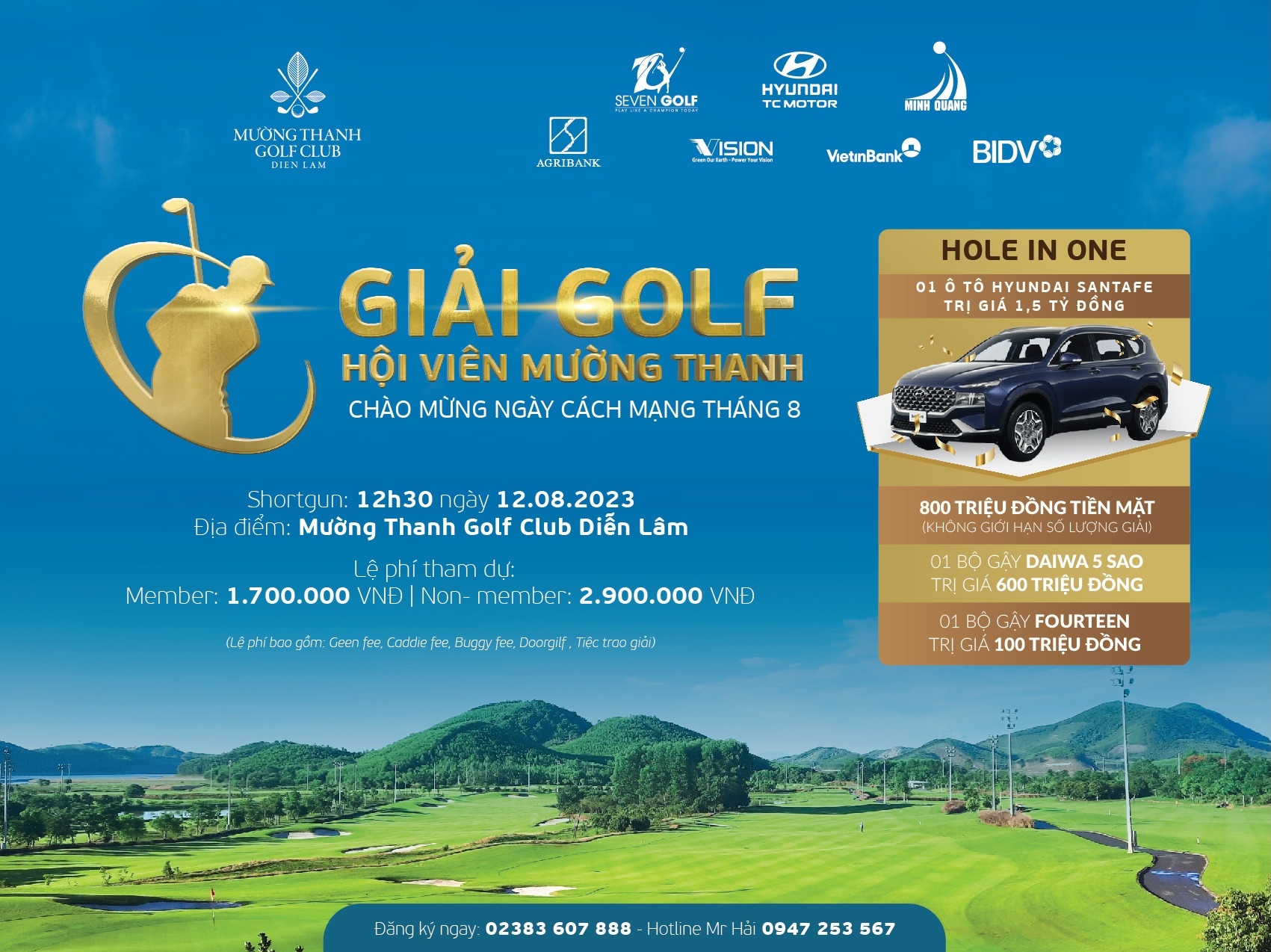 Tournament taking place at Muong Thanh Golf Club Dien Lam on August 12