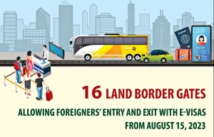 16 land border gates allow foreigners’ entry and exit with e-visas