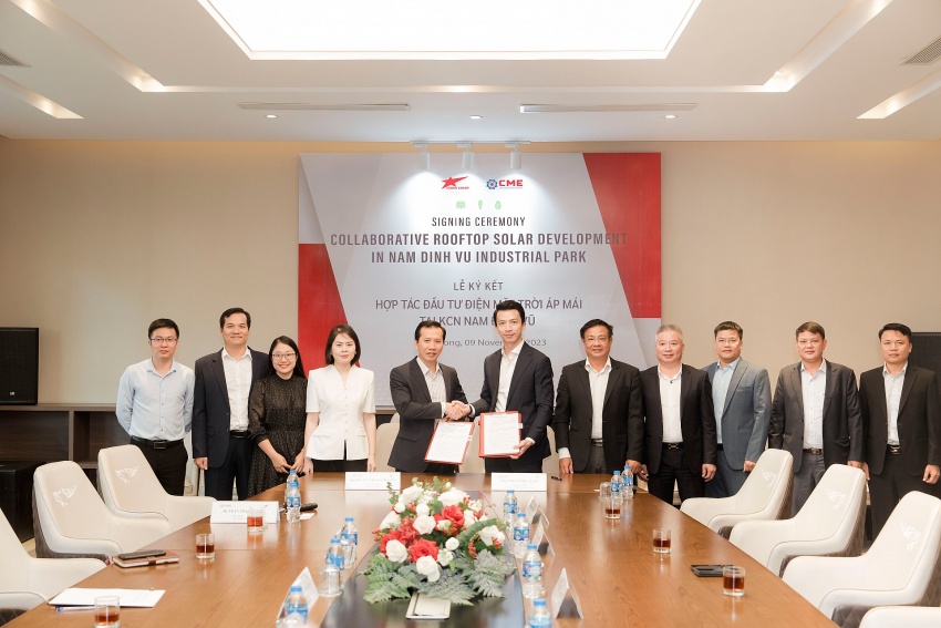 Tập đoàn Sao Đỏ và Công ty CME Solar đầu tư điện mặt trời áp mái tại Khu công nghiệp Nam Đình Vũ