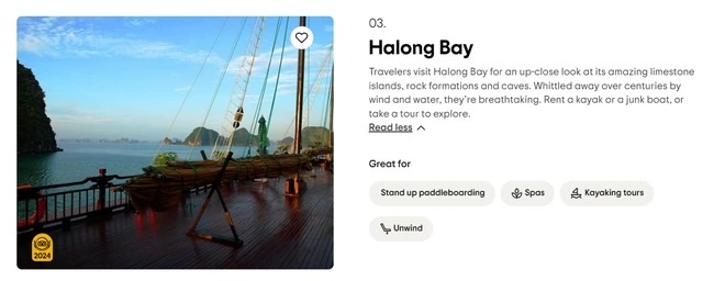 Ha Long Bay, Sa Pa among world’s top five trending destinations