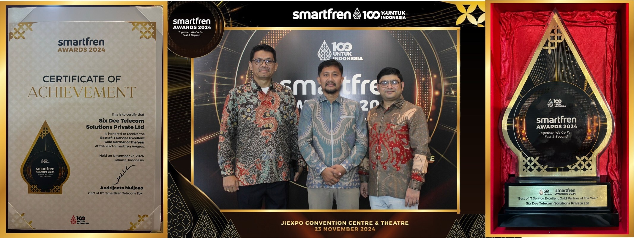 6D Technologies Recognized as 'Best of IT Service Excellent Gold Partner of the Year' at Smartfren Awards 2024