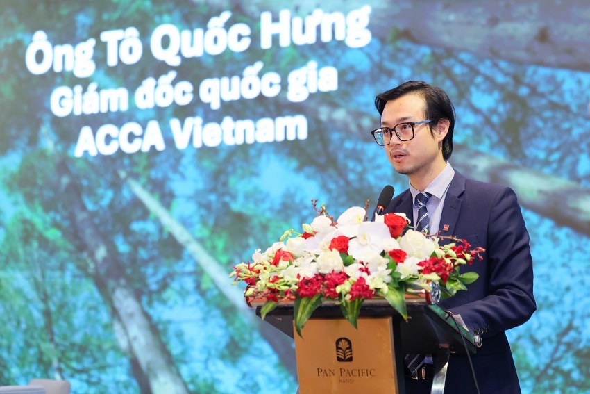 To Quoc Hung, country manager of ACCA Vietnam speech at the signing ceremony. Photo: ACCA Vietnam 