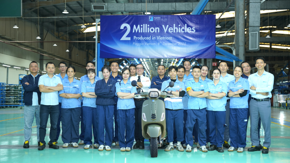 Piaggio Vietnam celebrates milestone of two million vehicles produced at Phu Tho factory