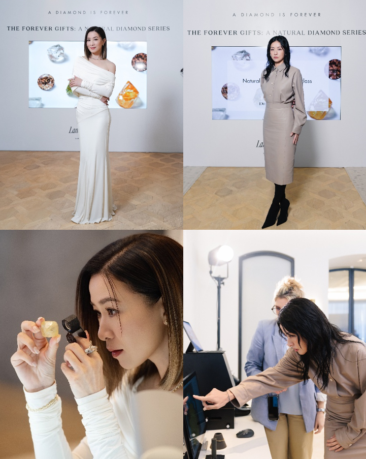 Renowned actress charmaine sheh (left) and fashion trendsetter hilary tsui (right) are invited to the event. discover natural diamonds experience how diamond detection instruments can distinguish between synthetic diamonds.