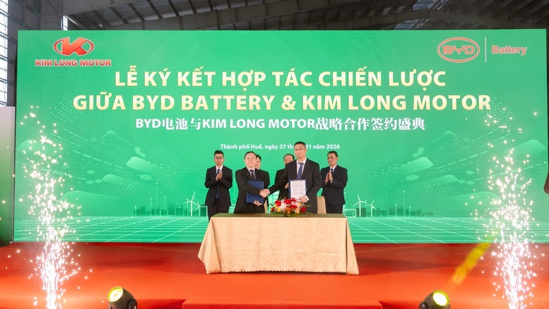 Kim Long Motor and BYD Battery start electric vehicle battery plant in Hue