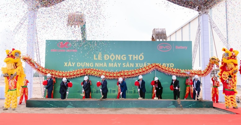 Kim Long Motor and BYD Battery start electric vehicle battery plant in Hue