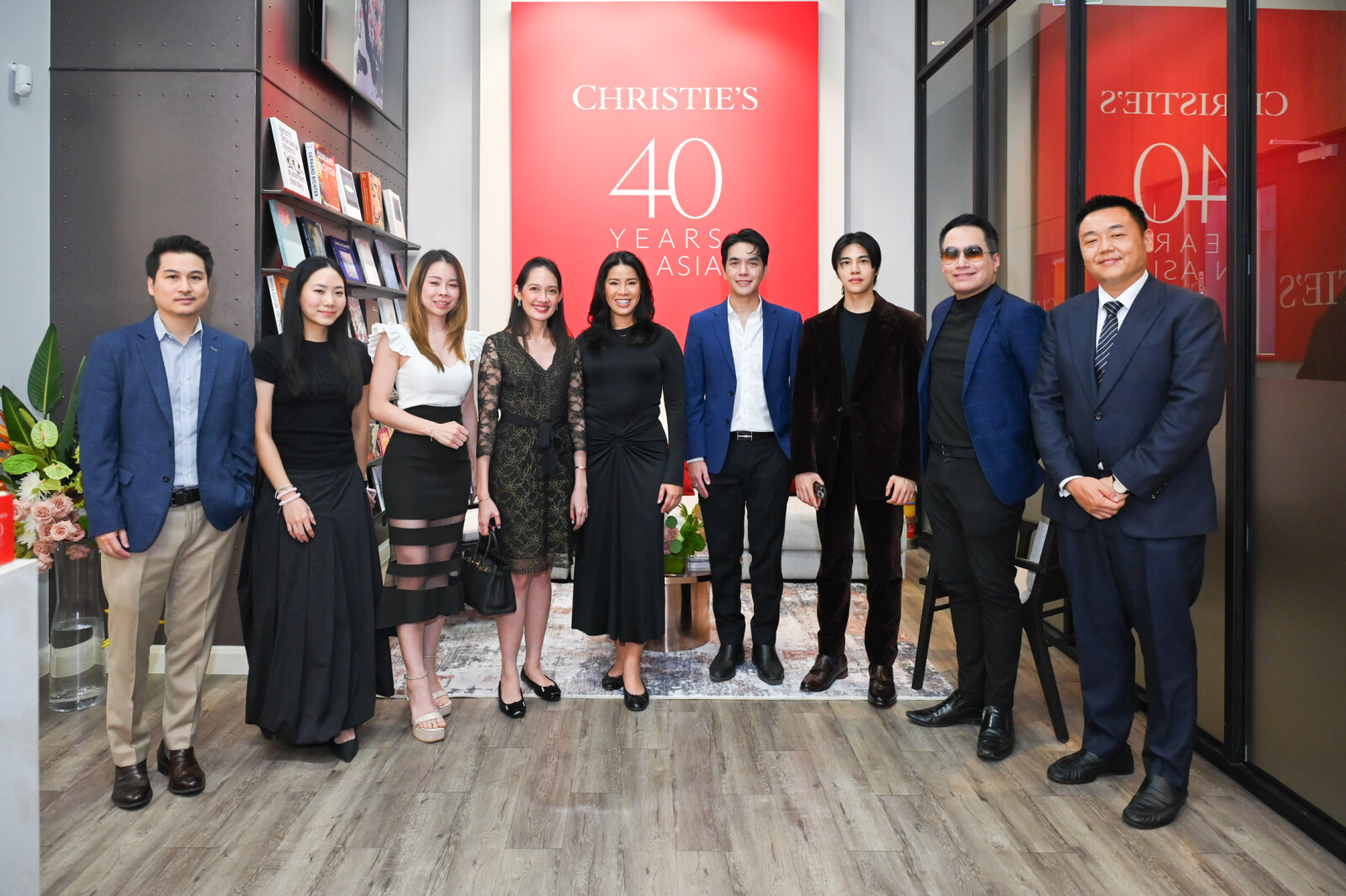 Melissa Chollasap (4th from left), Managing Director of Porsche Design Tower Bangkok, and Prapavadee Sophonpanich (5th from left), Senior Vice President, Managing Director of Christie's Thailand, Cambodia, Laos, Myanmar and Vietnam, co-hosted The Collector's Evening, a private preview of rare highlights from Christie's forthcoming Hong Kong and Geneva auctions, in Bangkok.