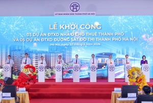 Hanoi breaks ground on three rental housing, five urban railway projects