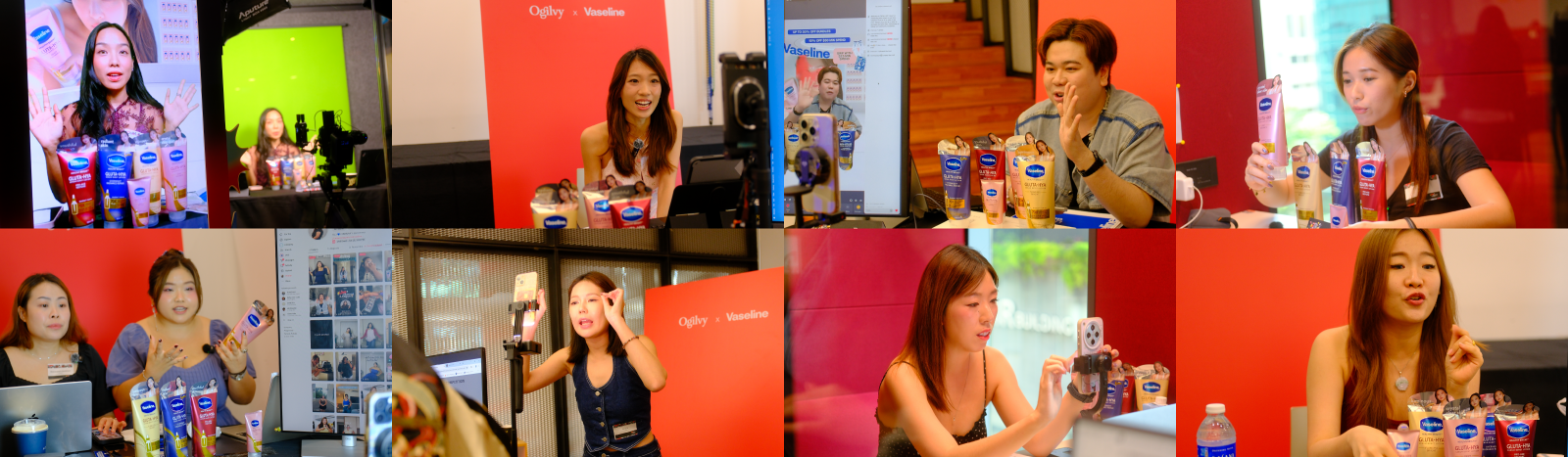 8 live sellers competed in Ogilvy's Live-Fluence League (Top Row, left to right) @summerscent, @paperyiran, @roy.kai, @27.fenn, (Bottom row, left to right) @shermainevip, @veraciayong, @sereneloy.1004, @winzzles