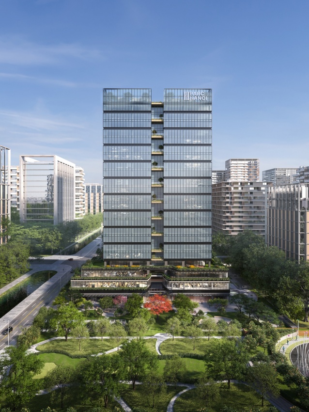 Topping out Parc Hanoi - a Grade A office building in Starlake Tay Ho Tay