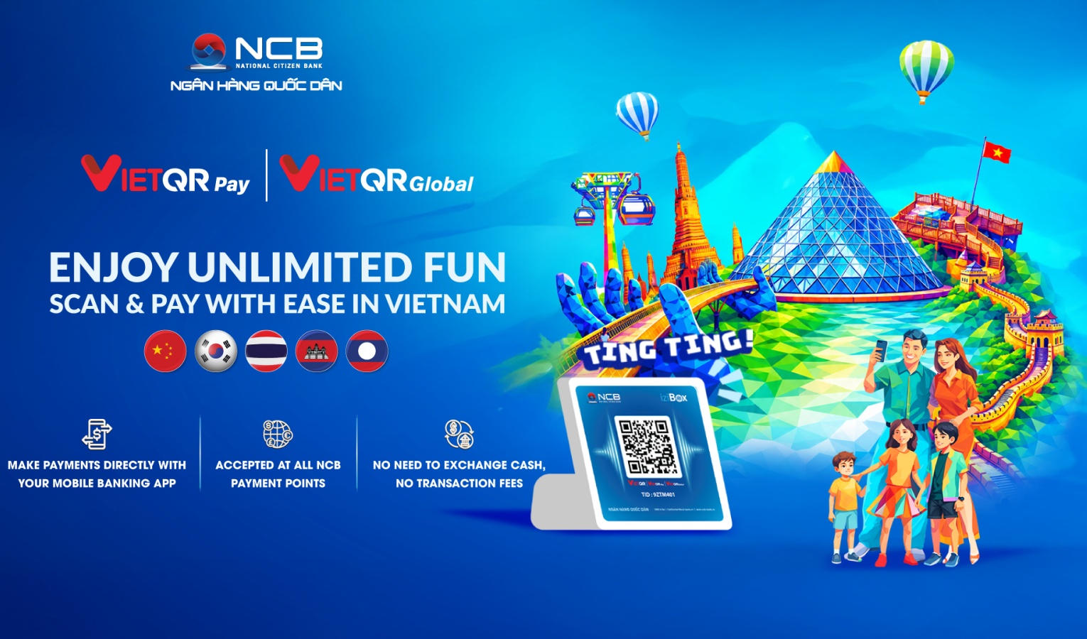 NCB introduces cross-border QR payments for international travellers in Vietnam
