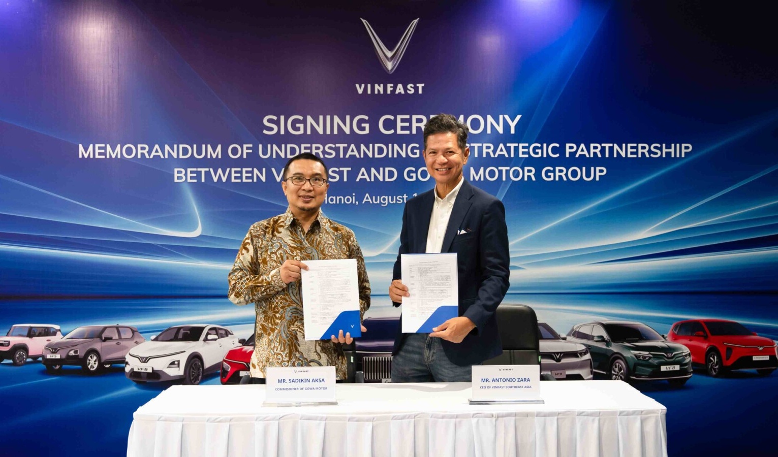 VinFast signs joint venture agreement with Gowa Motor Group