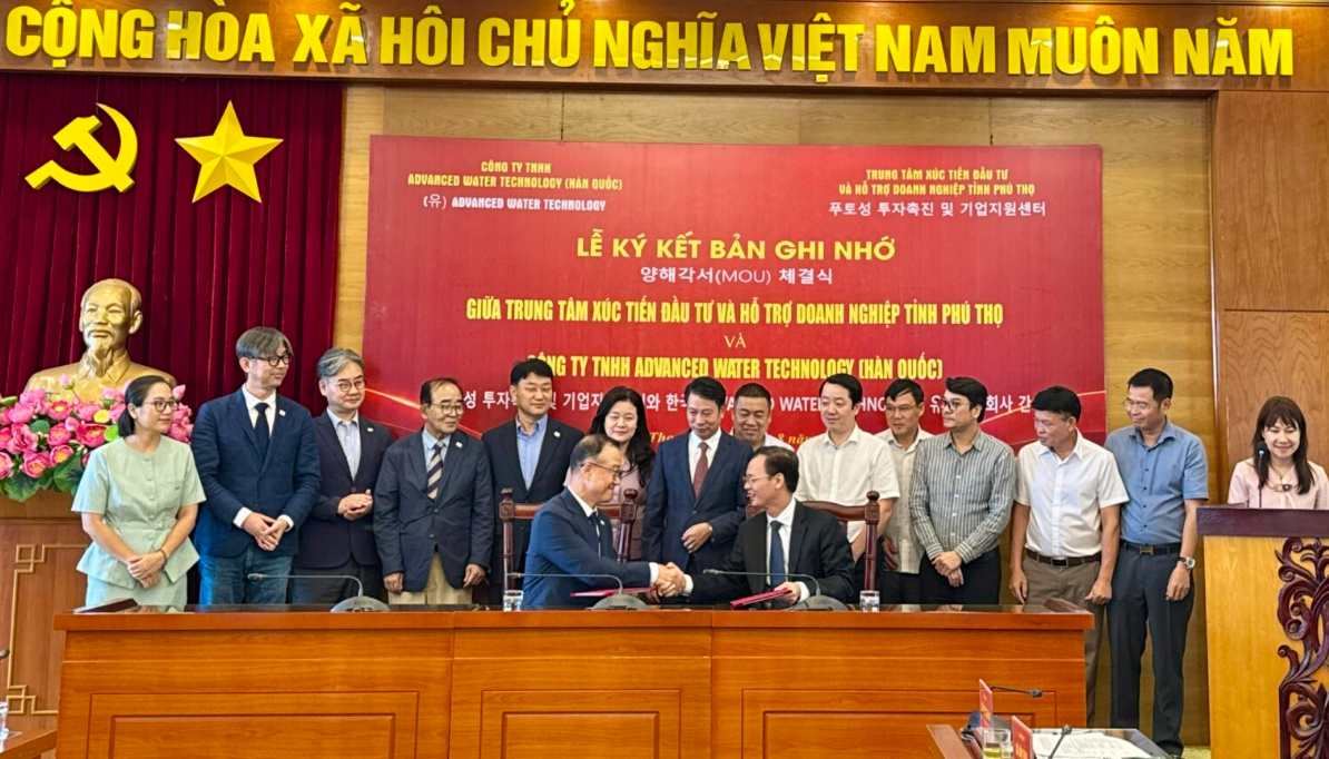 South Korea's Advanced Water Technology signs MoU with Phu Tho
