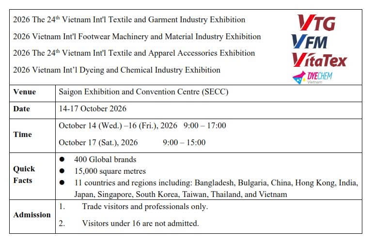 VTG 2026: Driving industry evolution for textile, garment, and footwear manufacturers (PR)