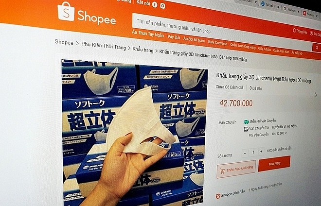 Japanese mask sold for VND2.7 million on Shopee