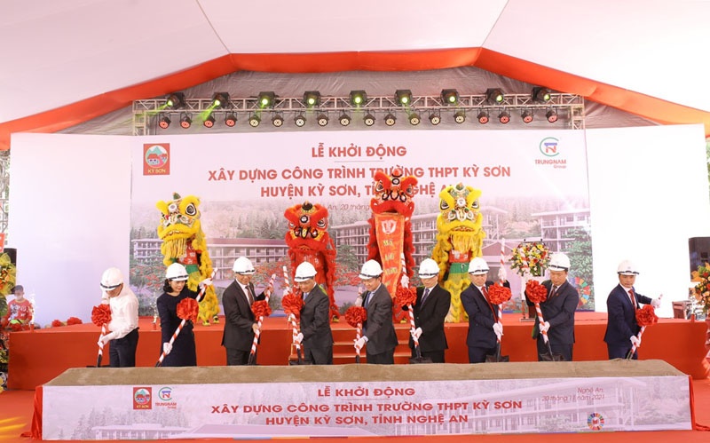 Nghe An province kicks off high school building with funding from Trung Nam Group