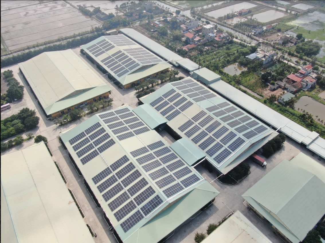 Solar power system at Song Hong 7 Garment Factory in Nam Dinh province