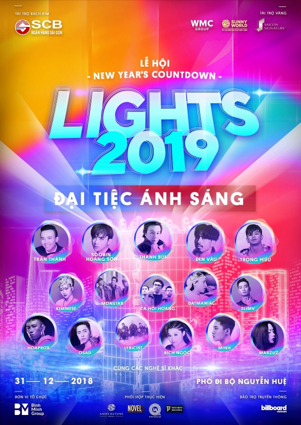 ho chi minh city count down to new year with lights 2019