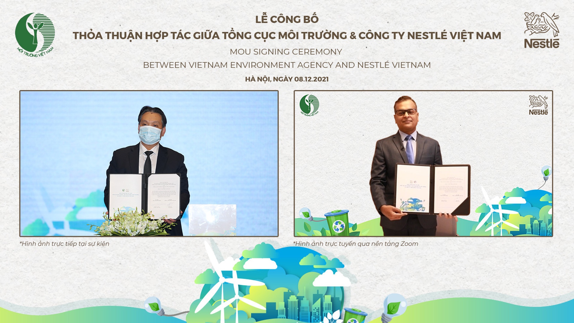 Delegates attending the signing ceremony of cooperation agreement between Vietnam Environment Agency and Nestlé Vietnam