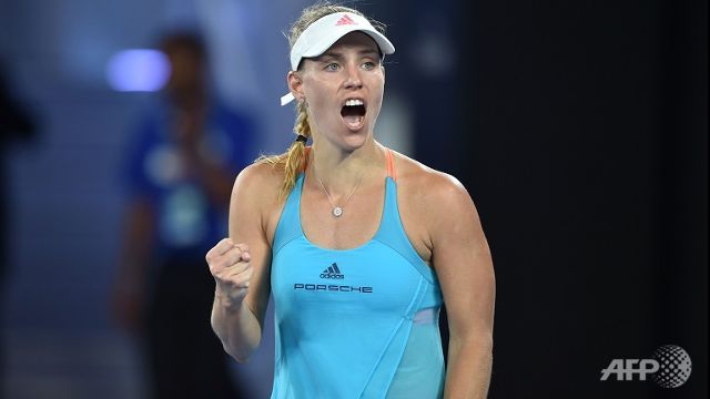 top seed kerber overcomes nerves to beat tsurenko