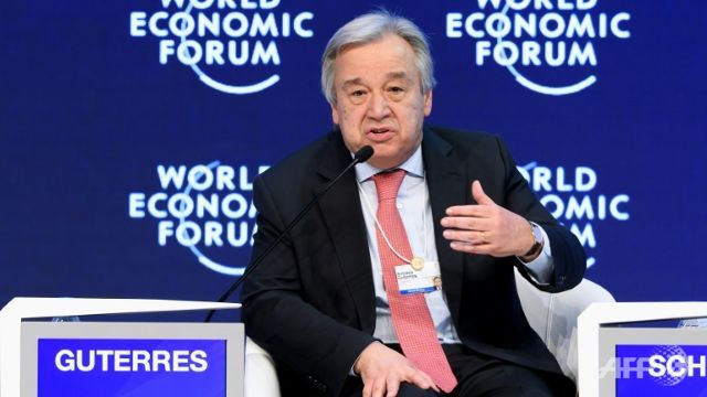 new un chief at davos seeks allies in business