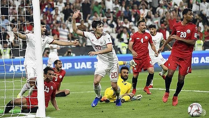 iran batter yemen as china south korea survive scares at asian cup