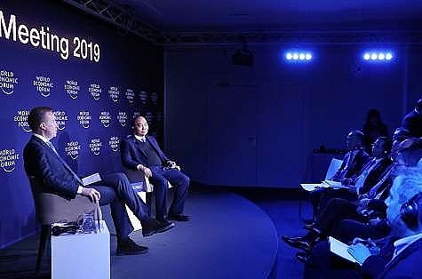 pm questioned about economic outlook growth momentum by wef president