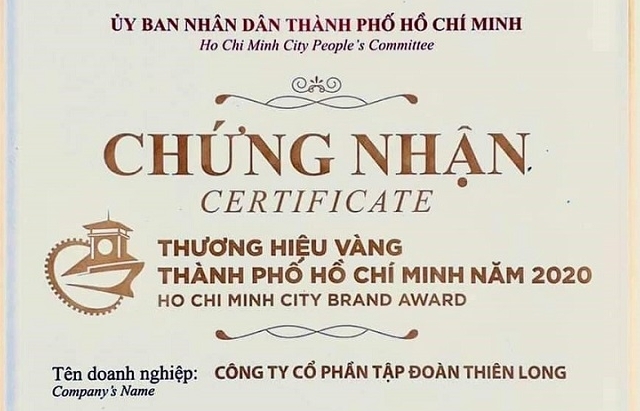 Thien Long Group wins Ho Chi Minh City Brand Award 2020